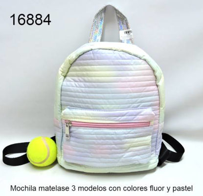 Imagen de MOCHILA MATELASE NENA COMBINADA COLOR PASTEL Y FLUOR 8.23